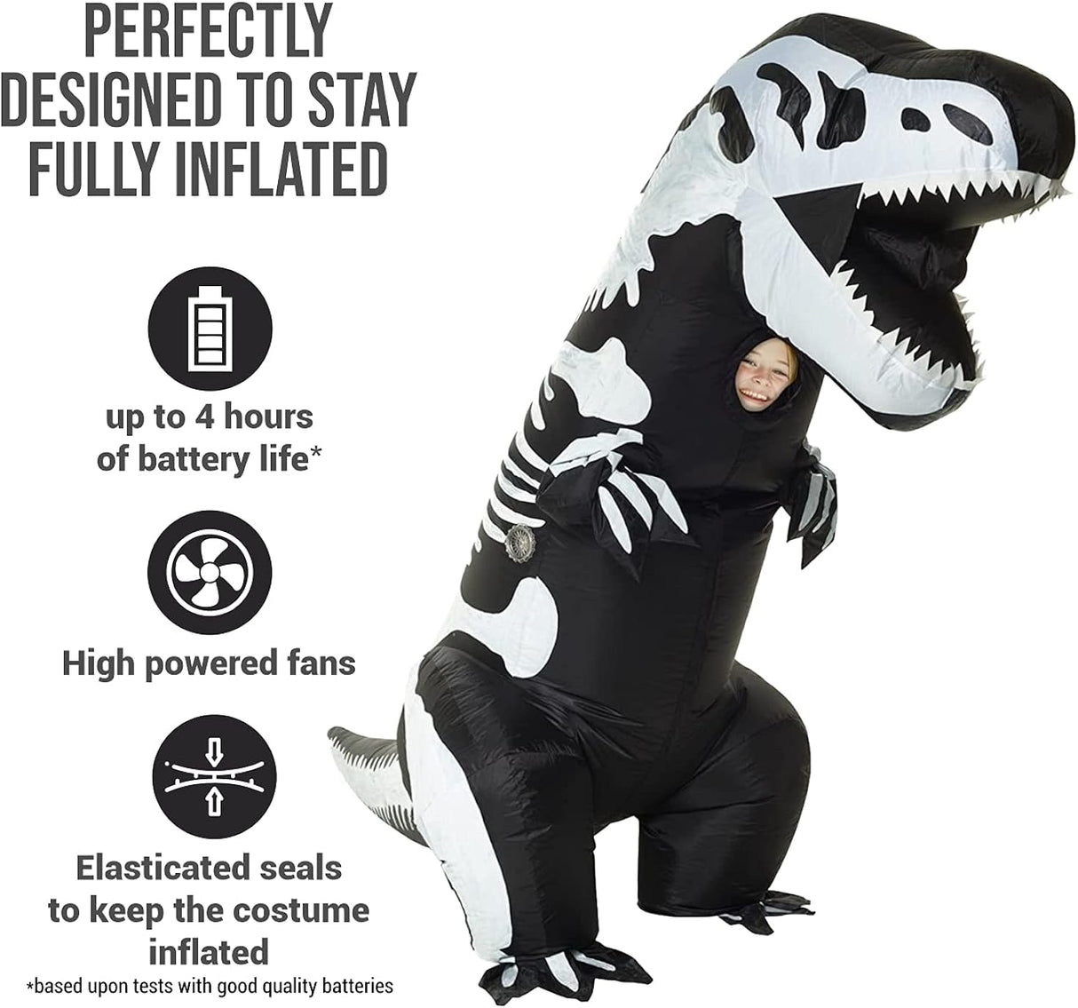 Disfraz de dinosaurio esqueleto inflable Morph