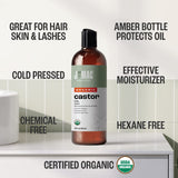 Aceite de ricino orgánico, prensado en frío J MAC BOTANICALS