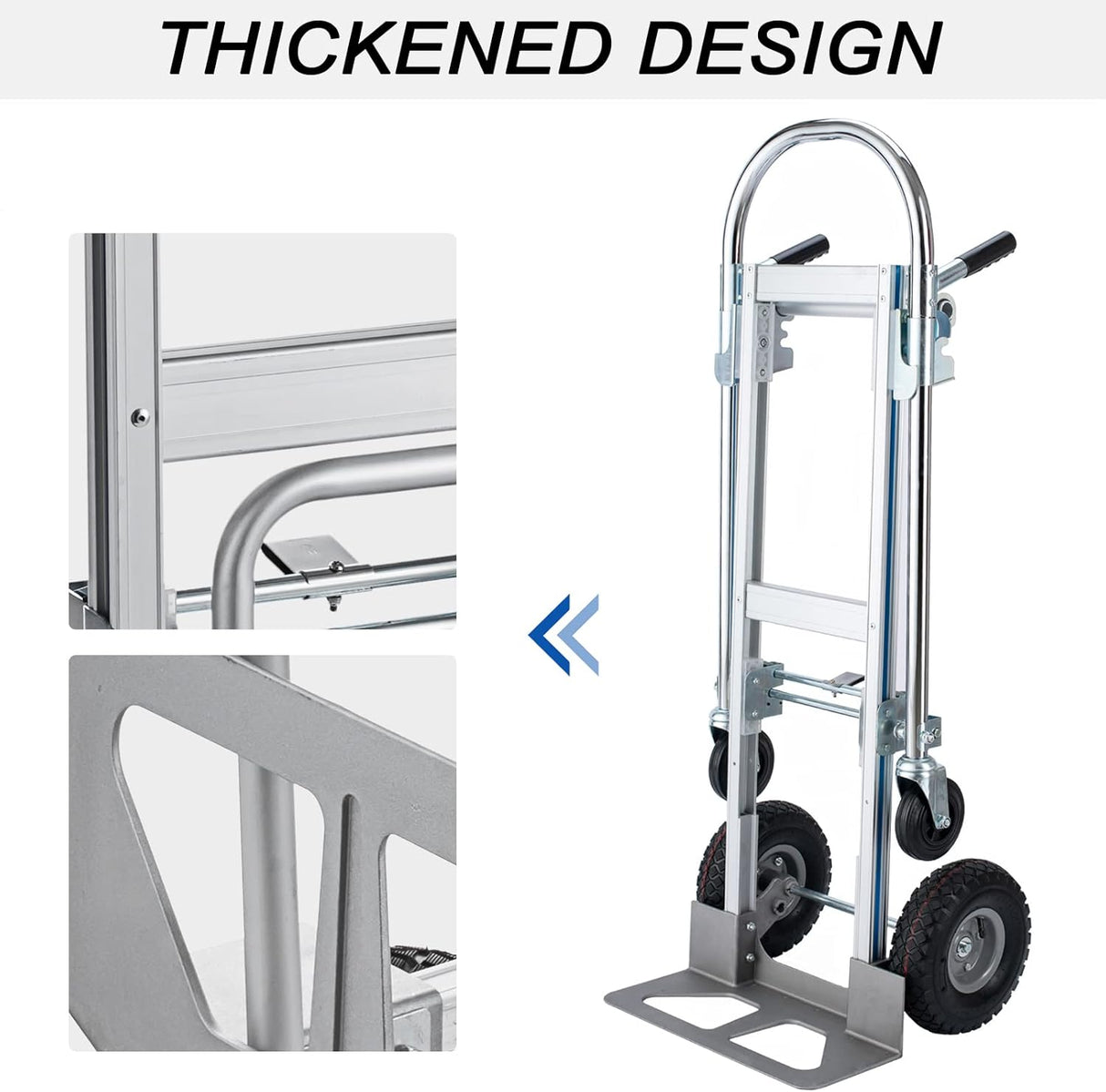 Carretilla 2 en 1 800 LBS Capacidad Carga Aluminio y Acero