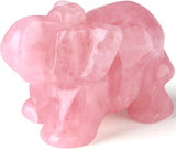 QINJIEJIE Decoración de elefante de cuarzo rosa,  cristales