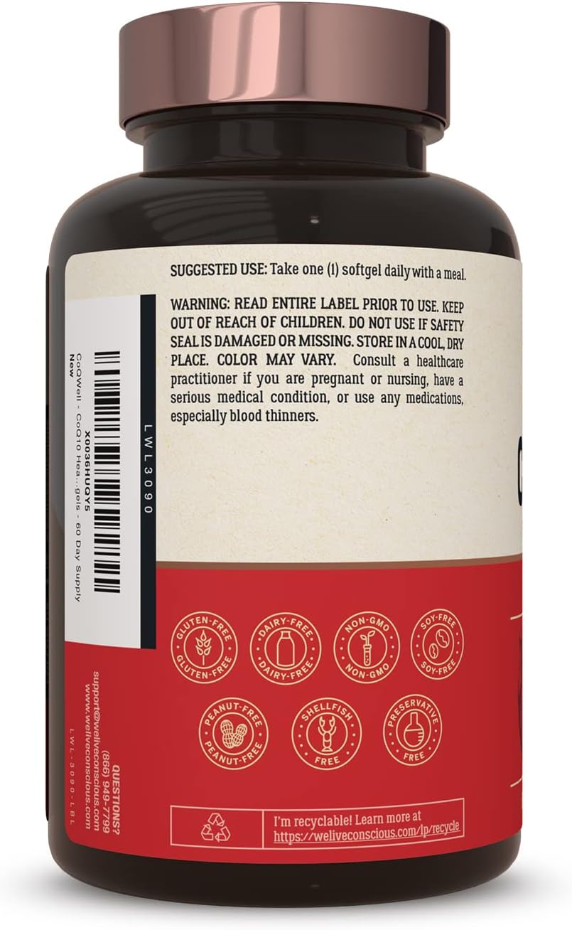 Suplemento CoQWell CoQ10 Apoyo para la salud cardíaca 60 und