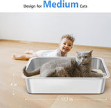 Caja de arena de viaje para gatos Harhana de acero inox.