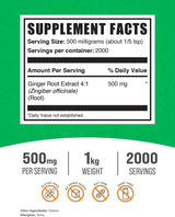 Extracto de Jengibre en Polvo, Suplemento Herbal, 500mg