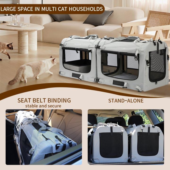 Transportadora Suave para Mascotas, Plegable, Modelo GREY2