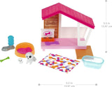 Mini set Barbie con 2 cachorros, casa y accesorios para mascotas