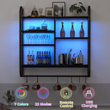 Estante Flotante Nidouillet con LED y 6 Ganchos Ajustables