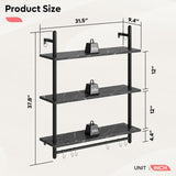 Estantería Flotante Bestier, 3 Niveles para Cocina y Baño