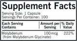 Molybdeno 100 mcg - Minerales Esenciales - 100 Cápsulas