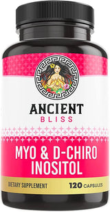 Ancient Bliss Suplemento Myo & D-Chiro Inositol 40:1, 120 cápsulas