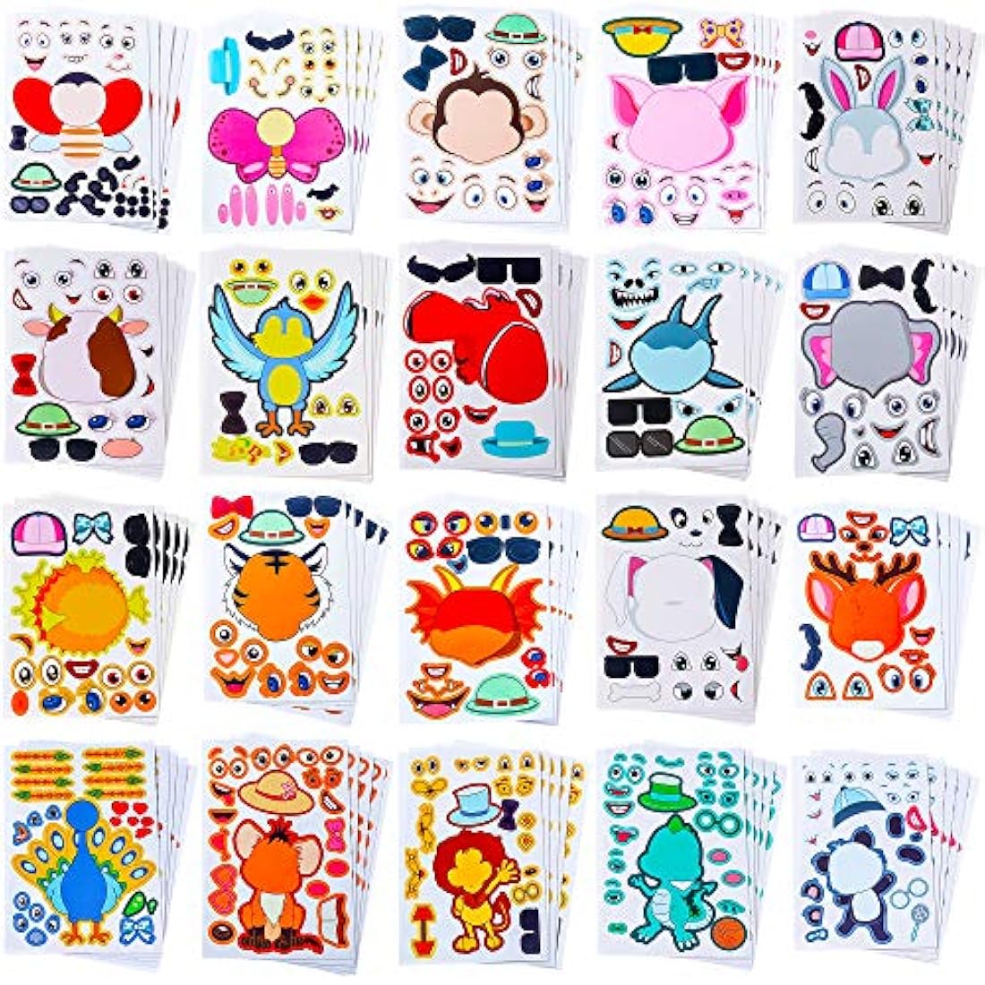 pegatinas para niños, paquete de 100 animales
