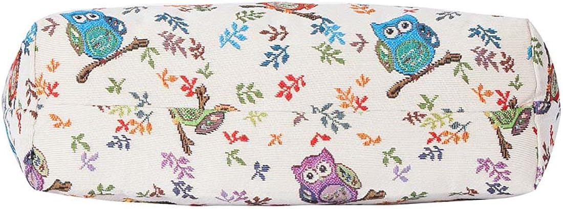 Bolsa Signare rectangular con diseño buhos y flores