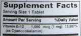 Vitamina B-12 Tabletas de 1000 mcg 100 unidades