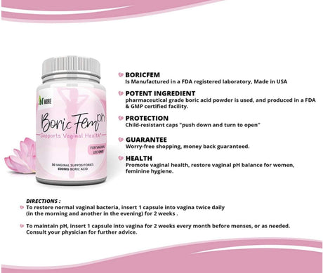 Suplementos Alimenticios vaginales de ácido bórico