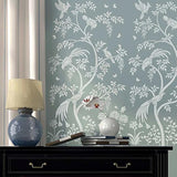 Plantilla para pared con diseño de pájaros y bayas