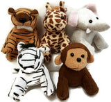 Peluche Jungle/Zoo Animals de la selva de gamuza de 12 pieza