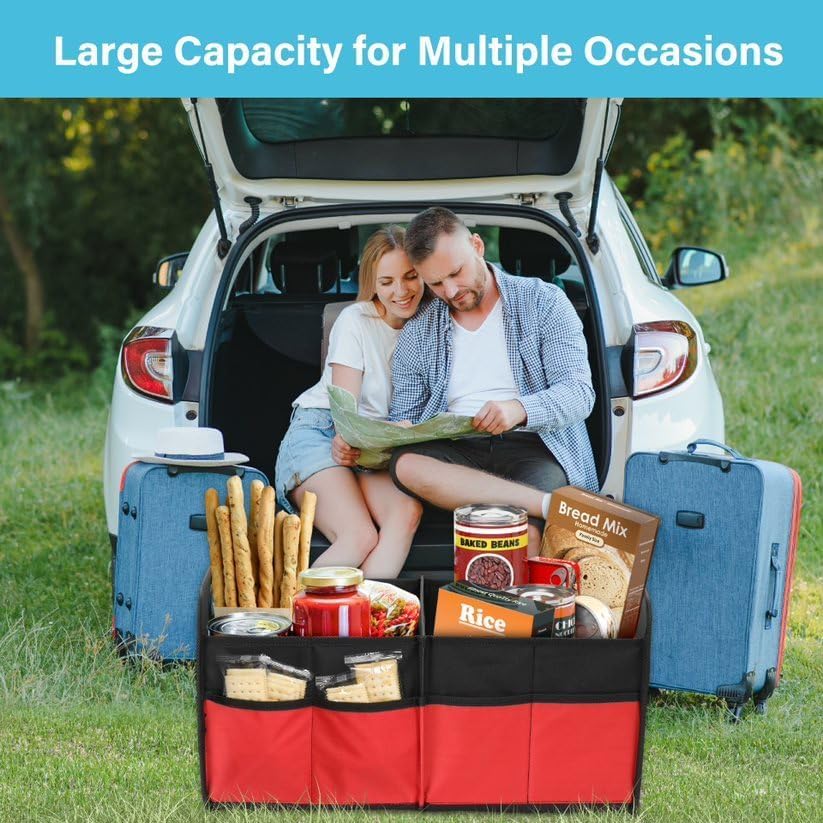 Organizador de Maletero Simple Deluxe, 2 Compartimentos, Plegable