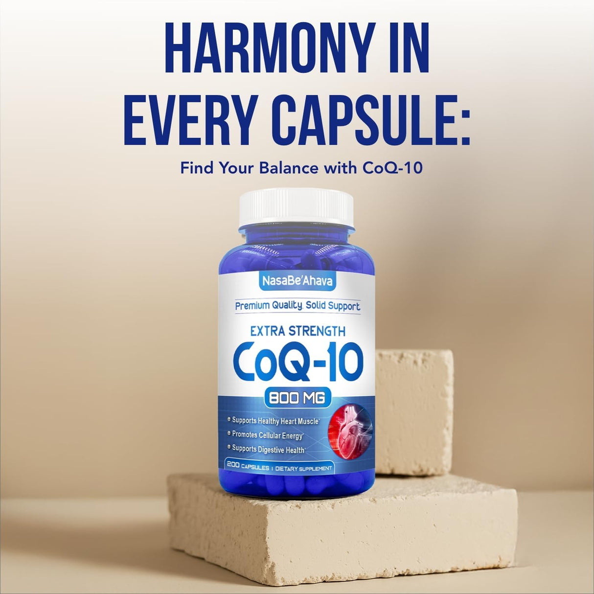 CoQ10 800mg Vegan Cápsulas Suplemento Energía y Corazón