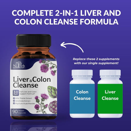 Suplementos Limpieza de hígado y colon de 30 días Nutreb