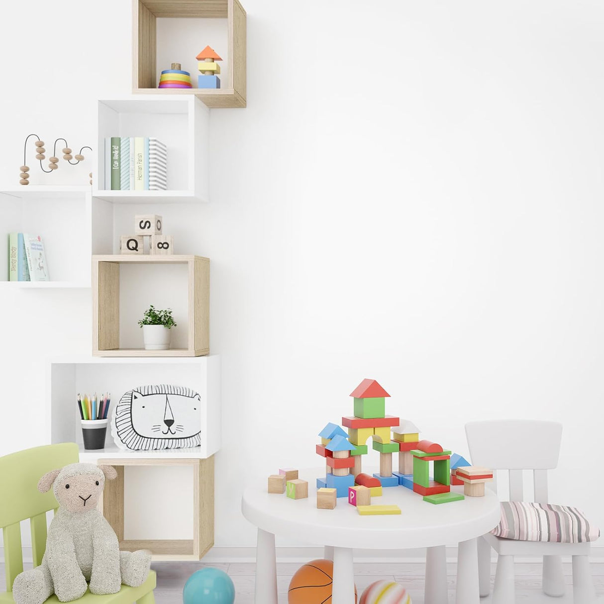 Estante Flotante Kaboon, Set de 4 Cubos, Gran Tamaño, Modelo 2023