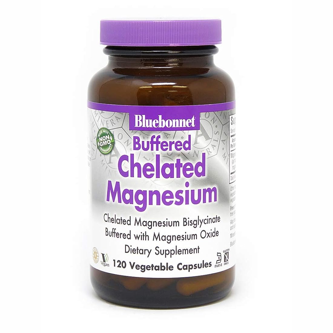 Magnesio tamponado quelado 200 mg, 120 cápsulas vegetarianas