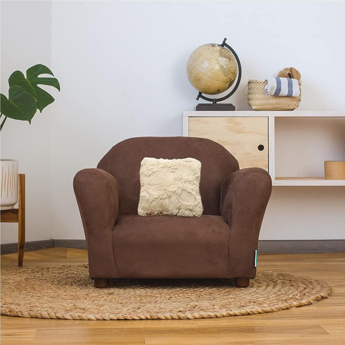 Keet Silla de felpa para niños, 2-5 años, color marrón