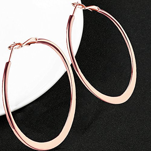 Pendientes de aro chapados en oro rosa de 18 quilates