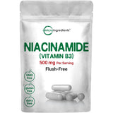 Suplemento Vitamina B3 de niacinamida de 500 mg