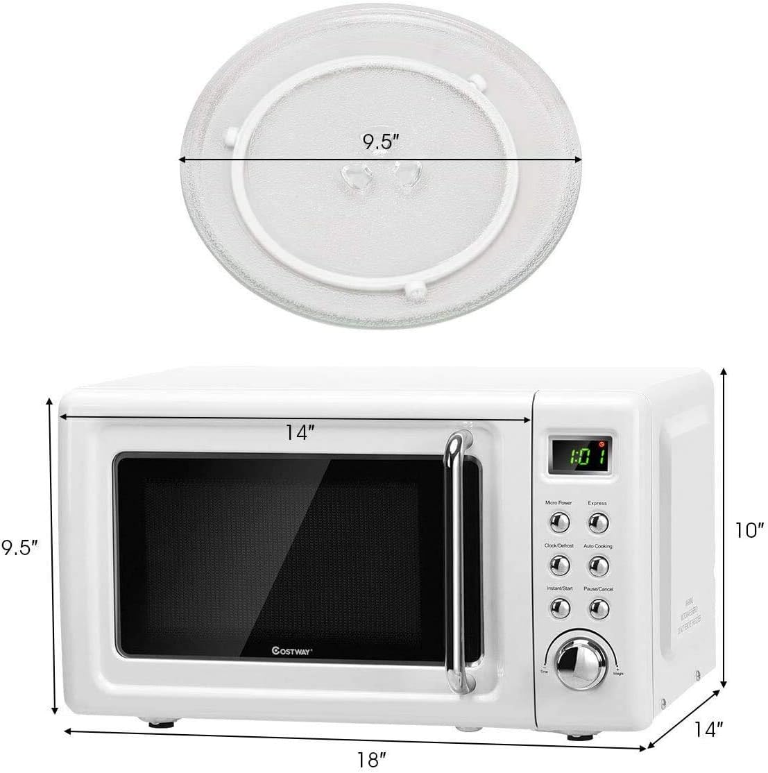 Horno Microondas Moccha Compacto 0.7Cu.ft 700W con LED