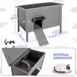 Casa para Gatos Exterior WAYTRIM, Aislada y Resistente, 34.5 L
