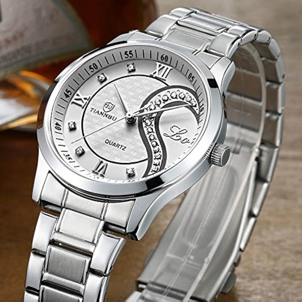 Relojes de pulsera de corazones de acero inoxidable