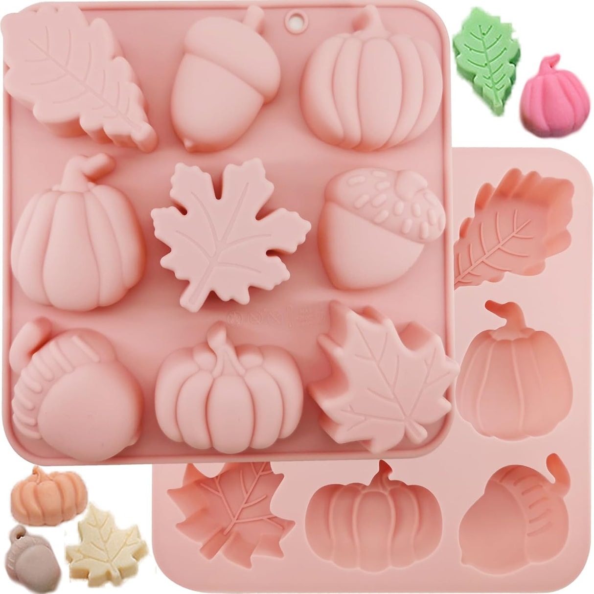 Moldes de Silicona 3D Calabaza para Pasteles, Otoño, 2 Piezas