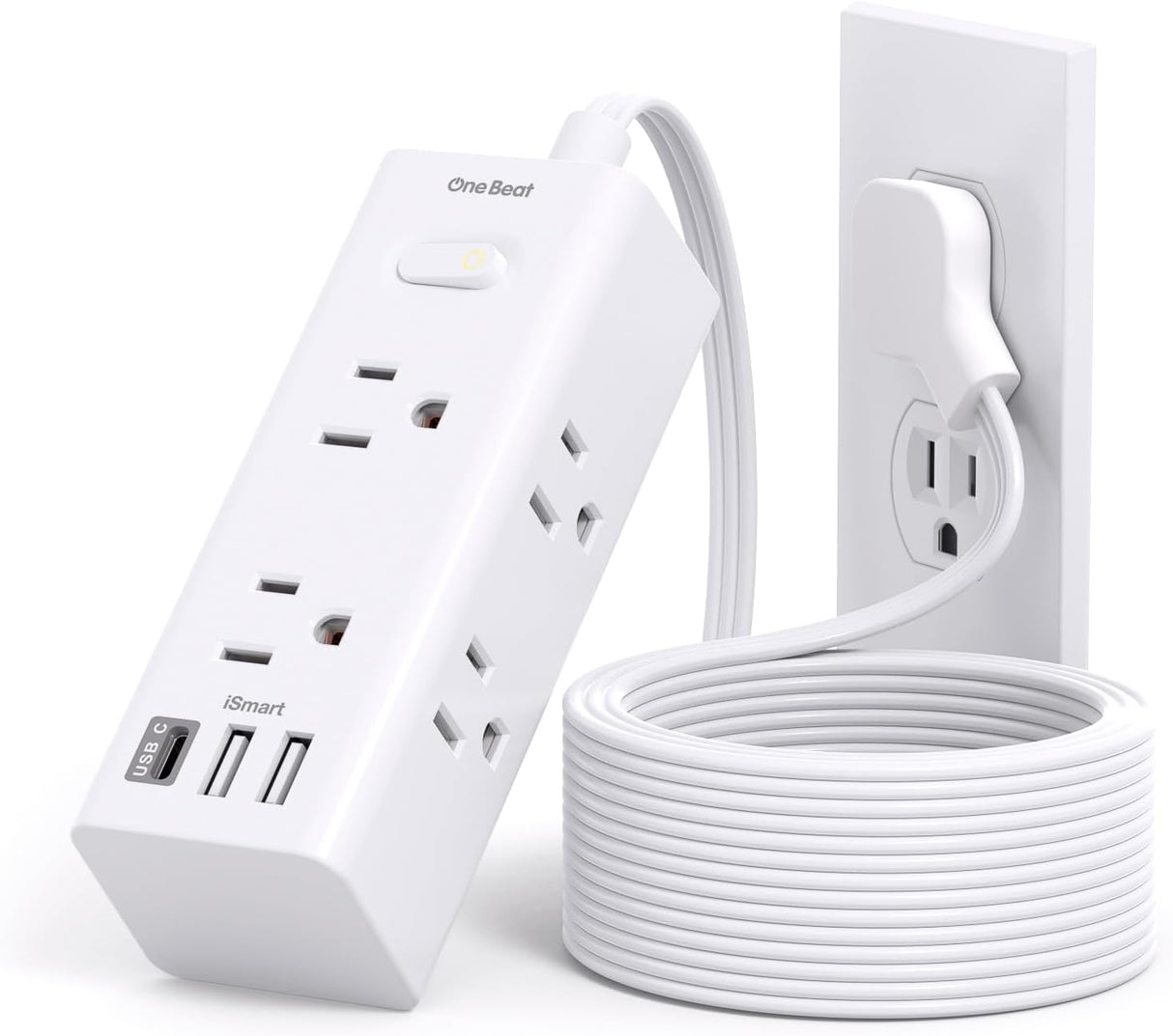 Cable de extensión de 10 pies con múltiples tomas, enchufe