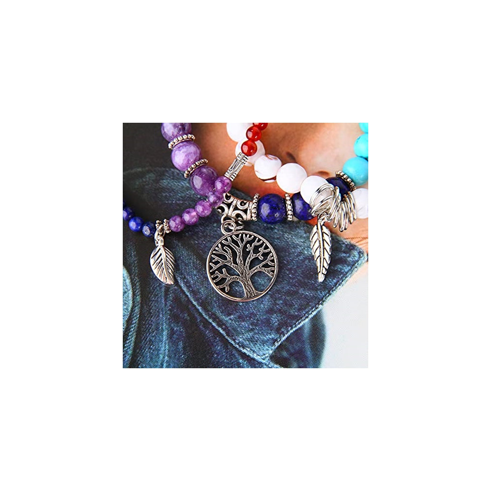Pulseras y tobilleras chakras con cuentas de jaspe