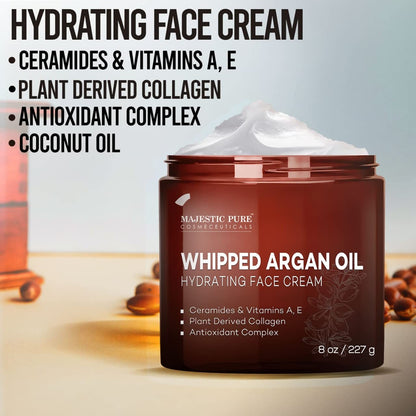 Crema facial hidratante de aceite de argán batido MAJESTIC