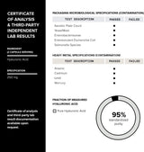 Suplementos Alimenticios de ácido hialurónico de pureza