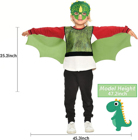 Disfraces de alas de dragón para niños talla única verde