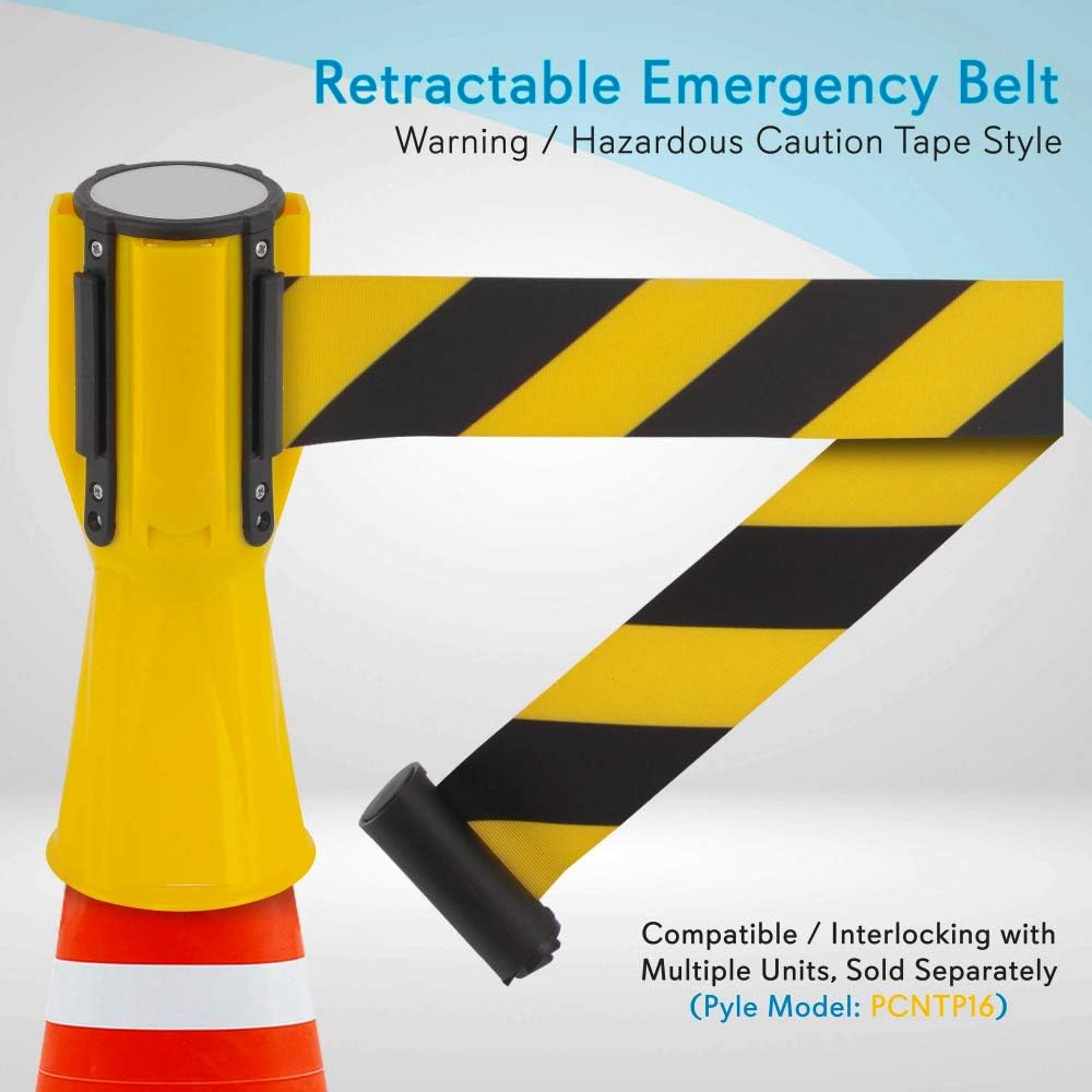 Cinturón de emergencia Pyle, cinta retráctil de advertencia