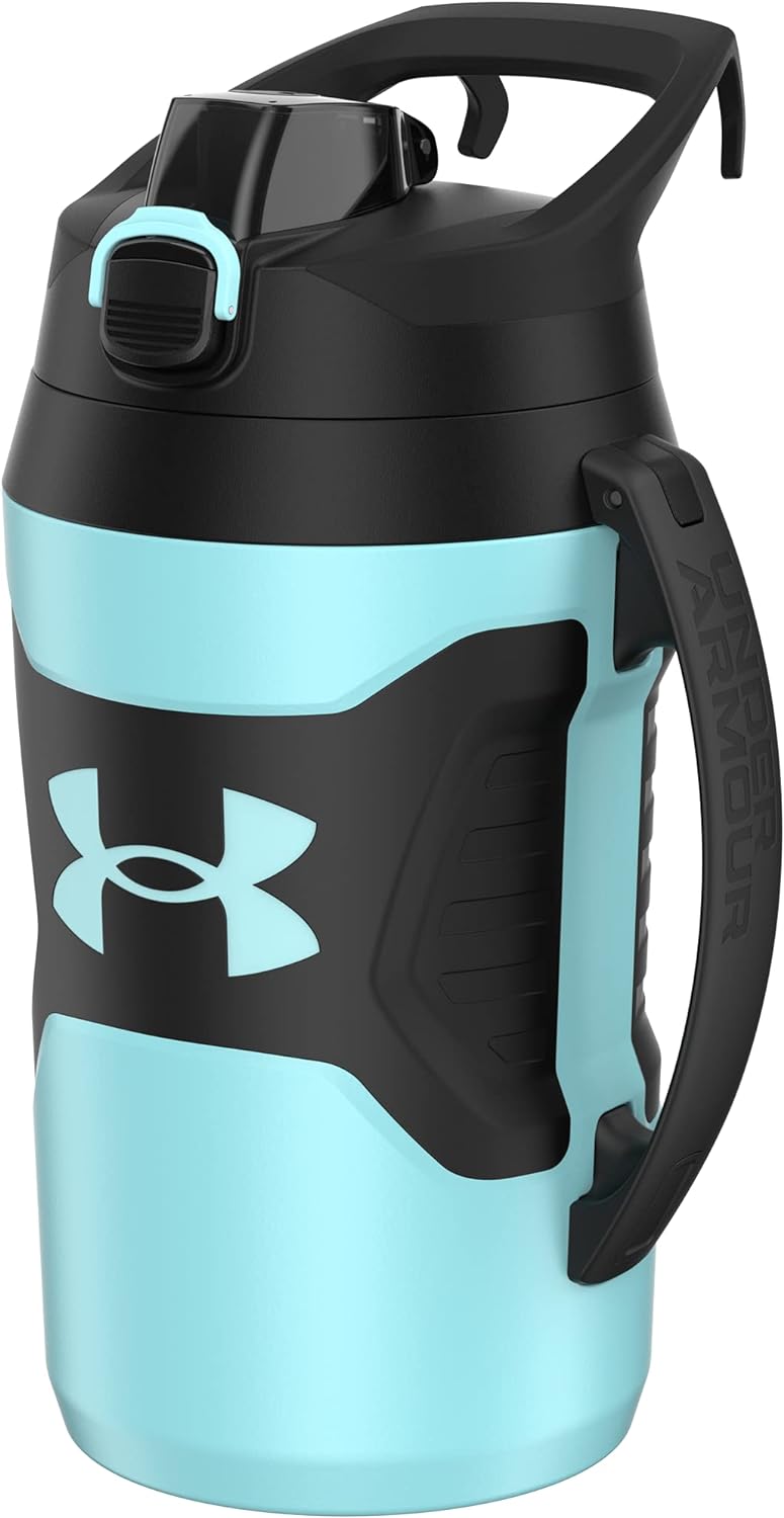 Under Armour, Playmaker Jug - Botella deportiva de agua con asa, aislamiento de espuma y resistente a fugas, 64 onzas y 32 onzas