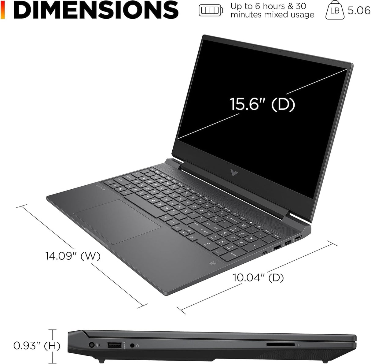 Laptop Gaming HP Victus 15.6 i5-12450H, 16GB, RTX 3050