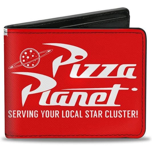 Billetera plegable  Pizza Planet color rojo y blanco