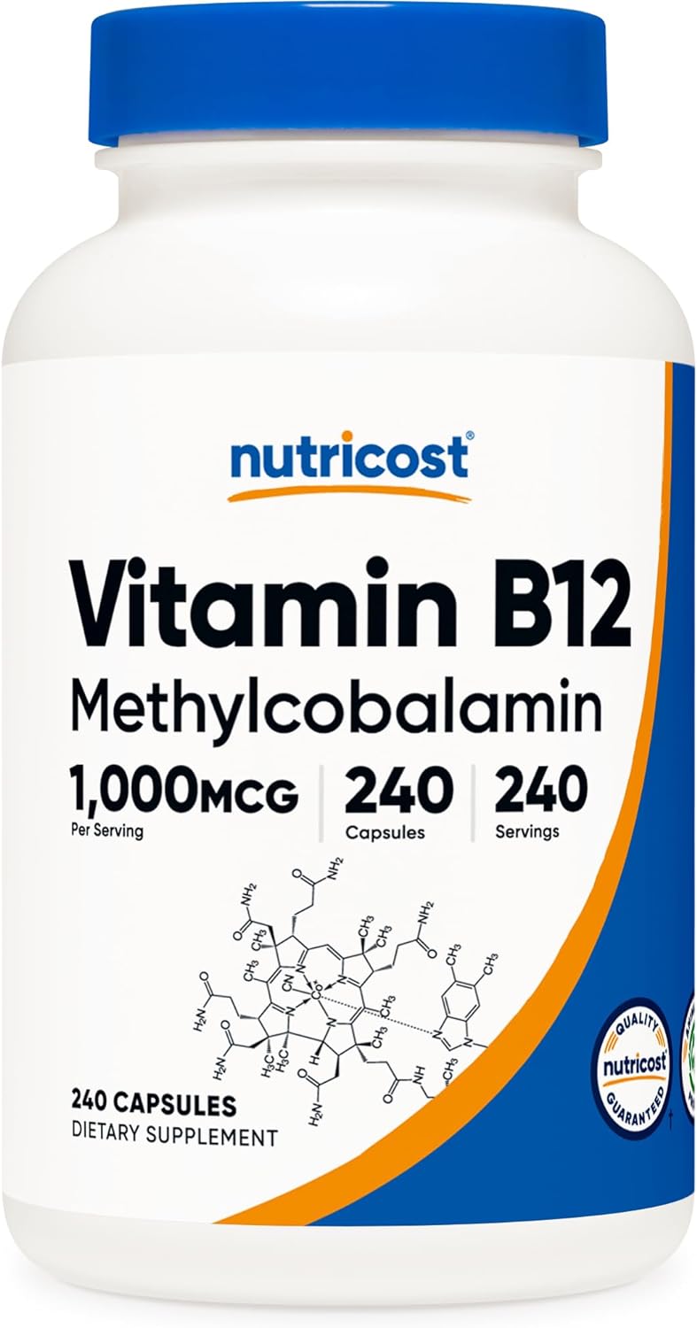 Suplemento B12 vegetariano sin OMG y sin gluten Nutricost