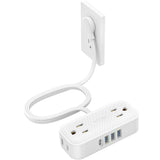 Regleta de alimentación de enchufe plano, cable ultrafino