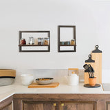 Estanterías Flotantes de Madera Idee-Home, Set de 4 Rústicas