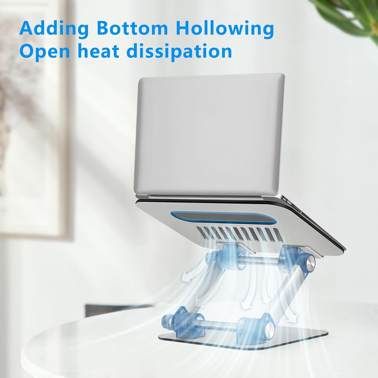Soporte ergonómico ajustable para laptop, aluminio, plegable