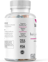 Gummies de cabello, piel y uñas, biotina extra, 60 unidades