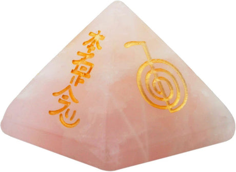 rockcloud Figura de pirámide de piedra metafísica sanadora, de cristal, cuarzo rosa, y fluorita.