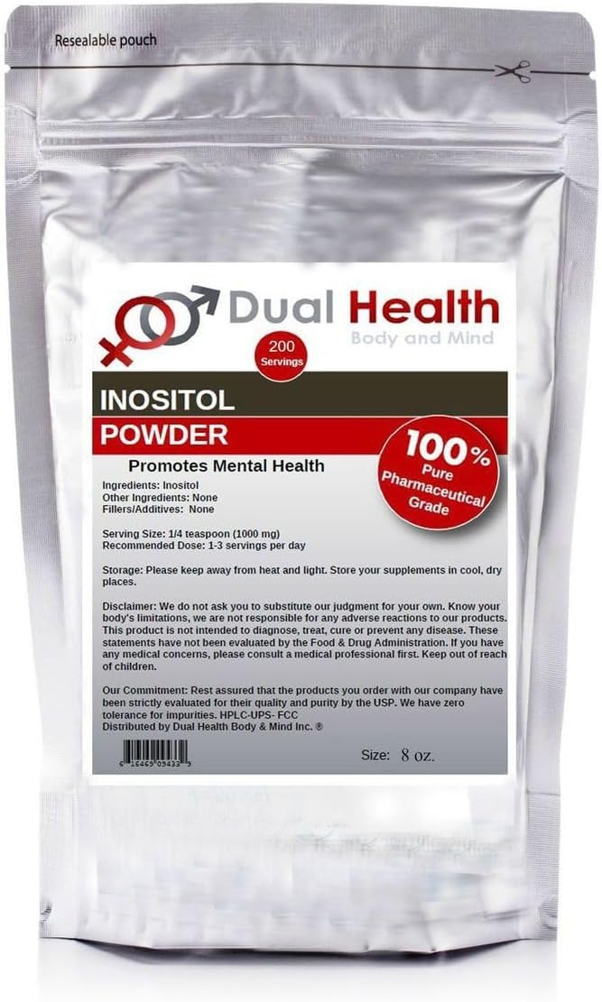 Polvo de Inositol Dual Health Body & Mind 8 oz Antioxidantes 1000mg
