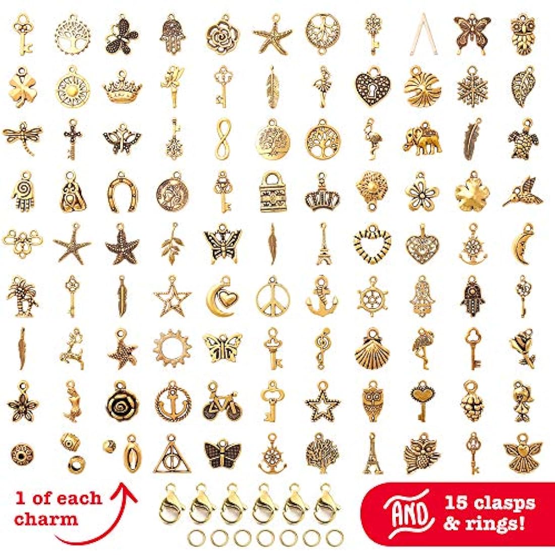 Dijes y Medallas 100pcs