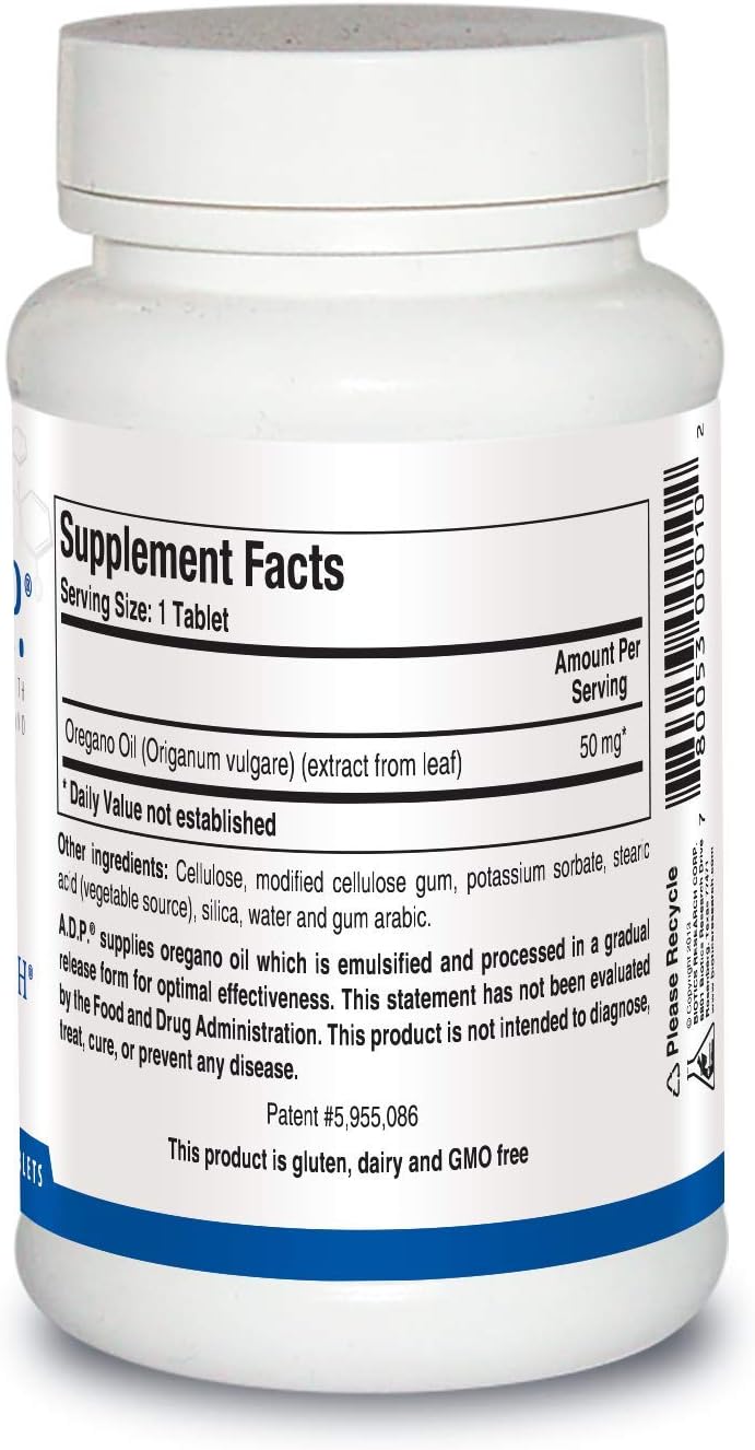 Suplemento ADP con aceite emulsionado de orégano 60 tabletas