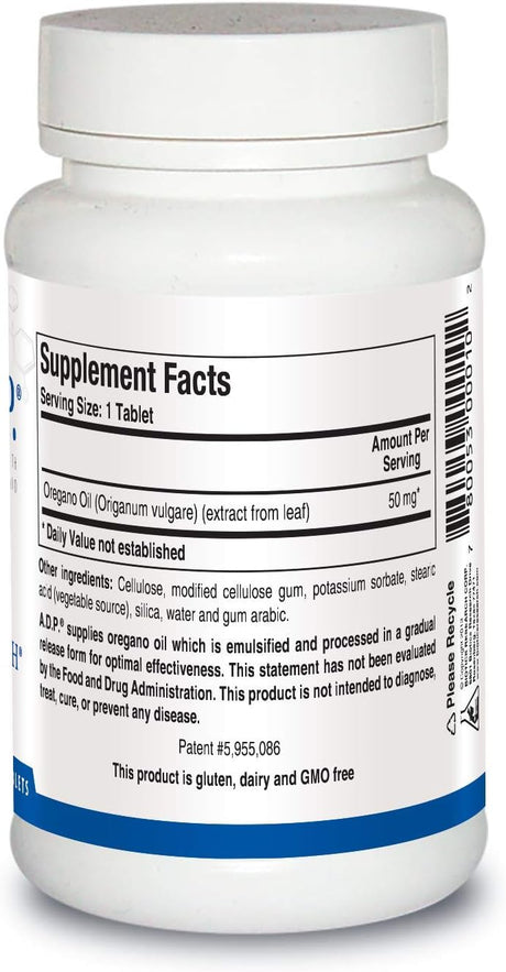 Suplemento ADP con aceite emulsionado de orégano 60 tabletas